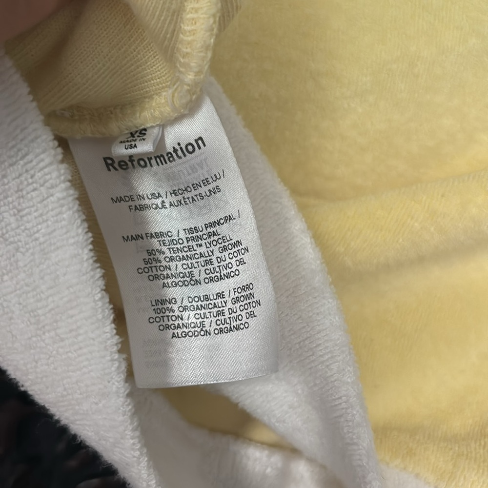 Reformation terry yellow two piece set polo crop top shorts XS - Picture 7 of 7